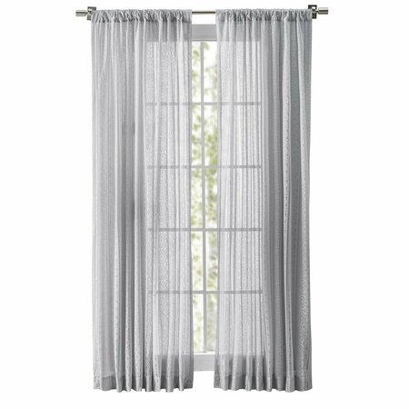RICARDO Ricardo Striped Lace Rod Pocket Curtain Panel 02730-70-084-10